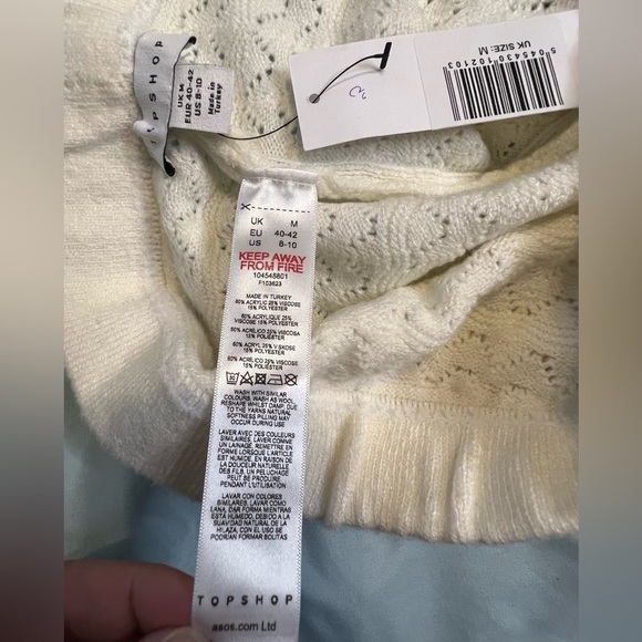 Nwt Topshop Cozy Knit Shorts Cream Women’s Size 8-10 - Picture 5 of 7